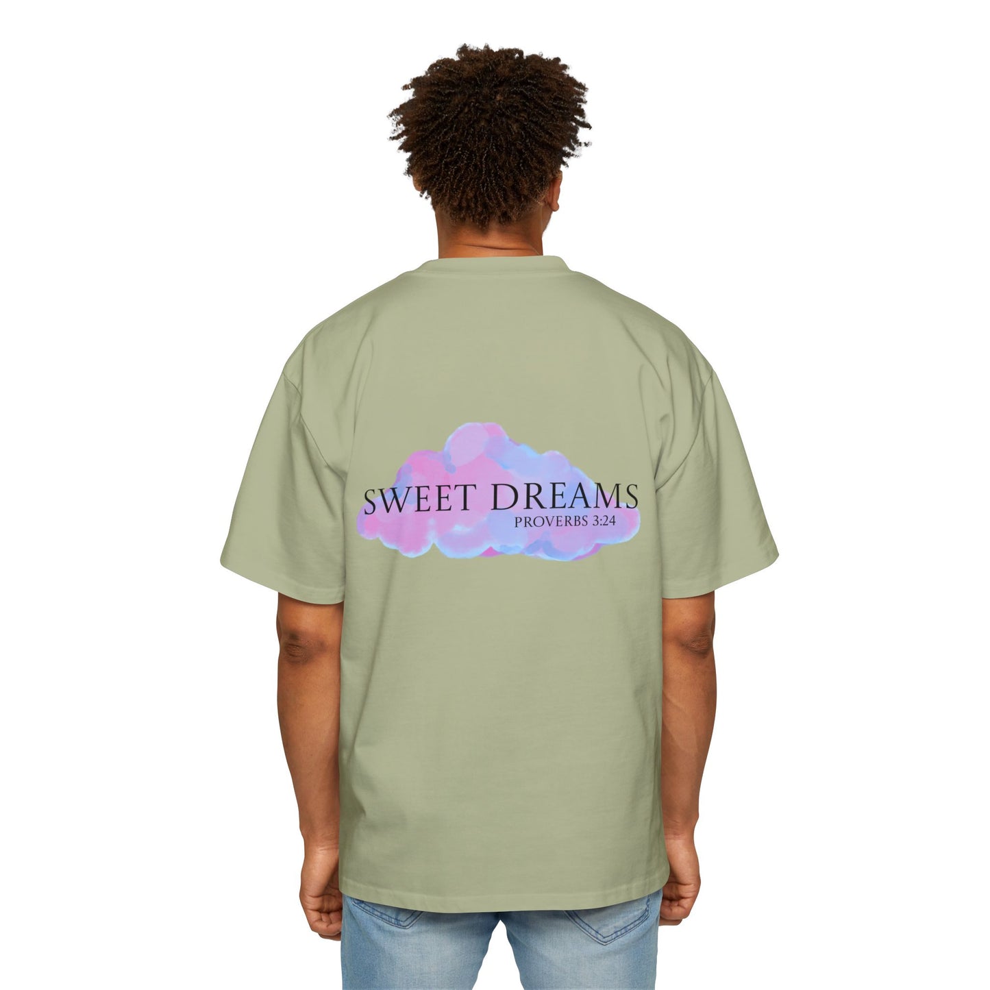 Men's Oversized Tee - Sweet Dreams Proverbs 3:24, Relaxed Fit Shirt, Inspirational Apparel, Cozy Gift, Everyday Wear, Spiritual Fashion.