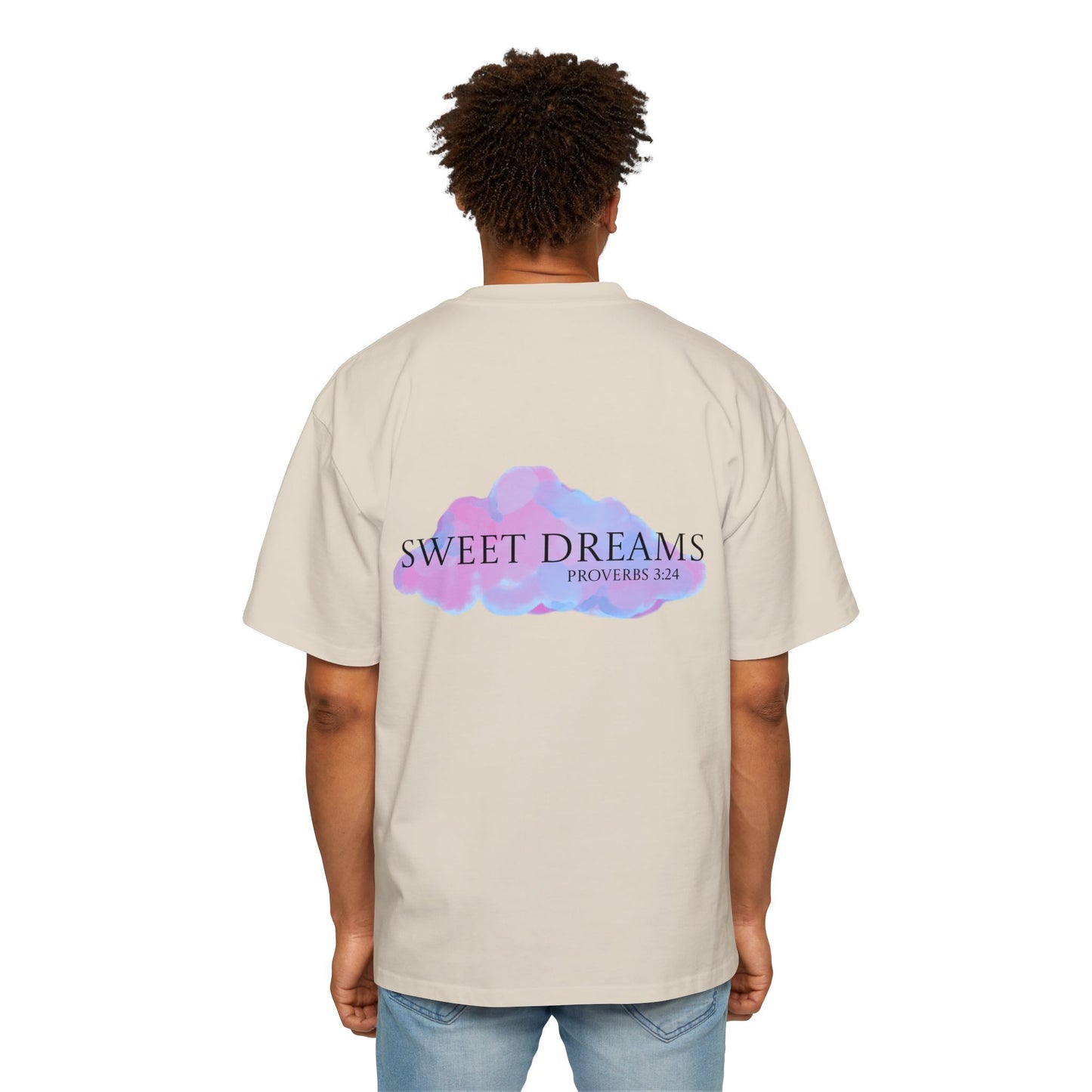 Men's Oversized Tee - Sweet Dreams Proverbs 3:24, Relaxed Fit Shirt, Inspirational Apparel, Cozy Gift, Everyday Wear, Spiritual Fashion.