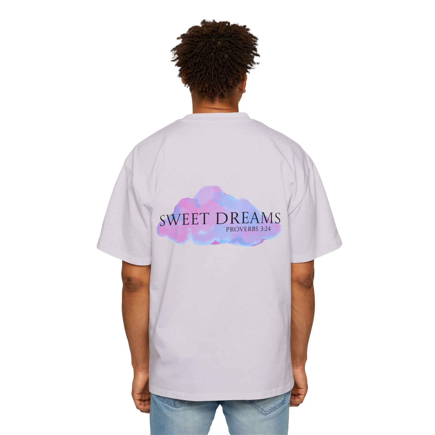 Men's Oversized Tee - Sweet Dreams Proverbs 3:24, Relaxed Fit Shirt, Inspirational Apparel, Cozy Gift, Everyday Wear, Spiritual Fashion.