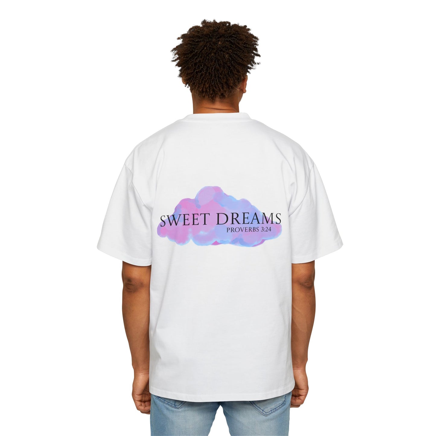 Men's Oversized Tee - Sweet Dreams Proverbs 3:24, Relaxed Fit Shirt, Inspirational Apparel, Cozy Gift, Everyday Wear, Spiritual Fashion.