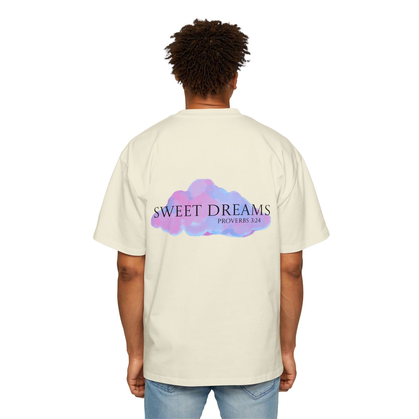 Men's Oversized Tee - Sweet Dreams Proverbs 3:24, Relaxed Fit Shirt, Inspirational Apparel, Cozy Gift, Everyday Wear, Spiritual Fashion.